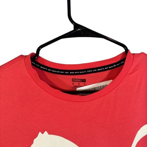 Puma Pink Cotton Short Sleeve Lightweight Athletic Casual T-Shirt Men Sz M - Picture 3 of 8